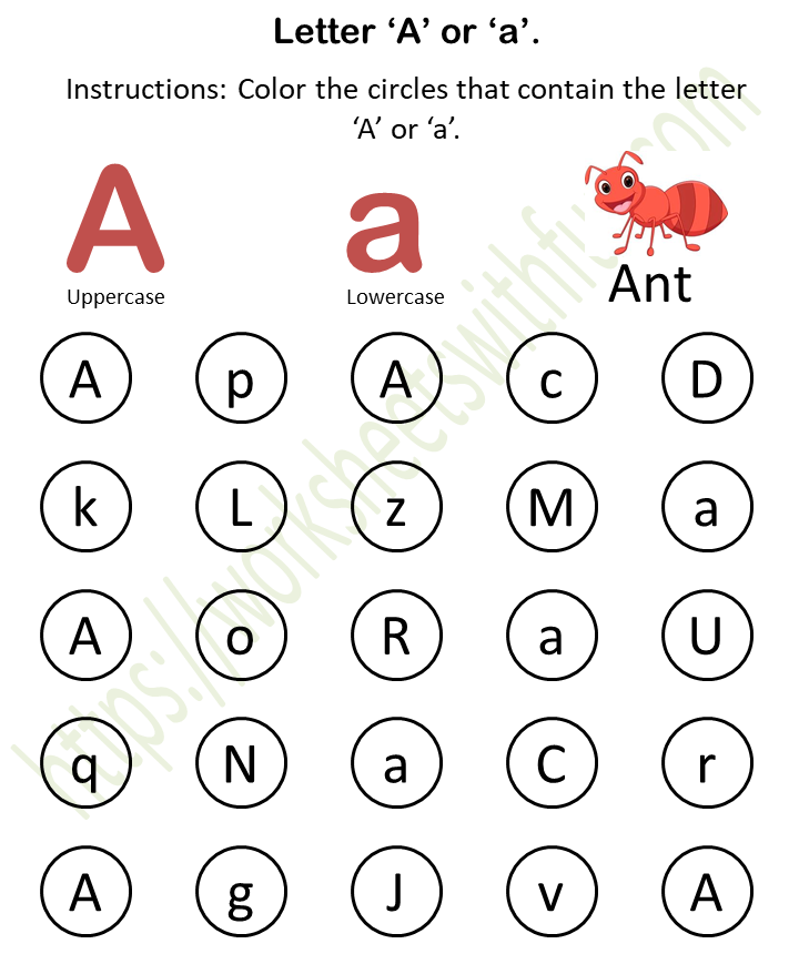 Topic Find And Color A To Z Worksheets English Preschool Wwf